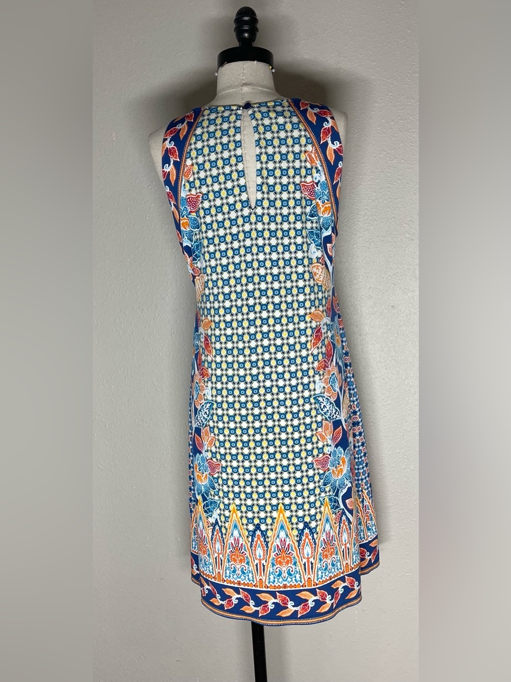 Hale Bob Multi Color Geometric Floral Shift Dress L - Picture 3 of 5